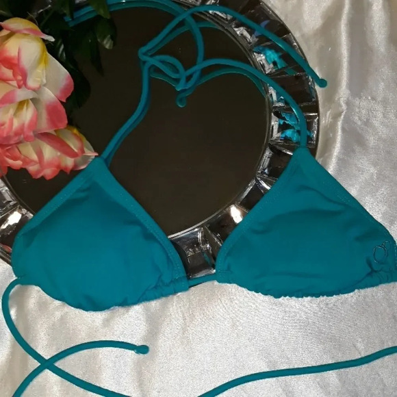 OP turquoise string bikini top S - Picture 3 of 5